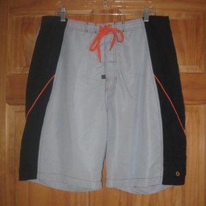 Taba Gray/Black/Orange Swim Trunks